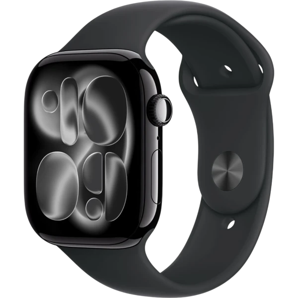 Apple Watch Series 11 46mm Jet Black Aluminum Case with Black Sport Band
