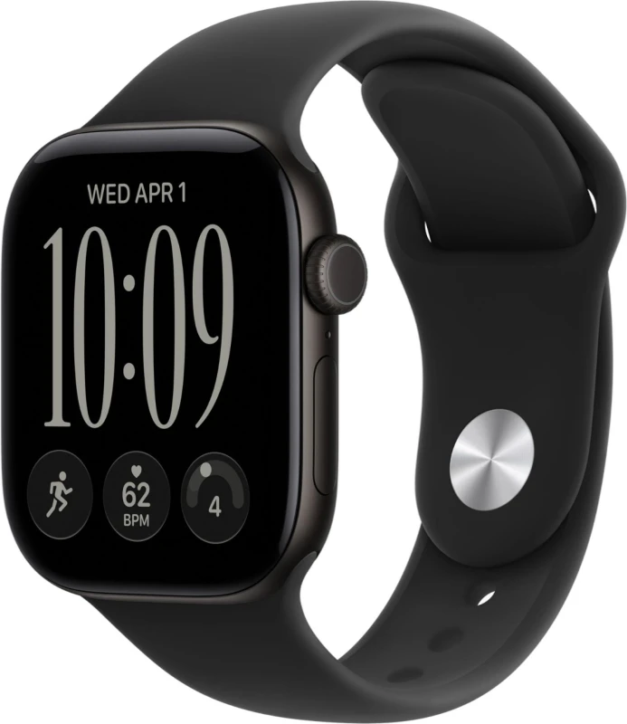 Apple Watch Series 12 46mm Black Aluminum Case with Black Sport Band (GPS+Cellular)