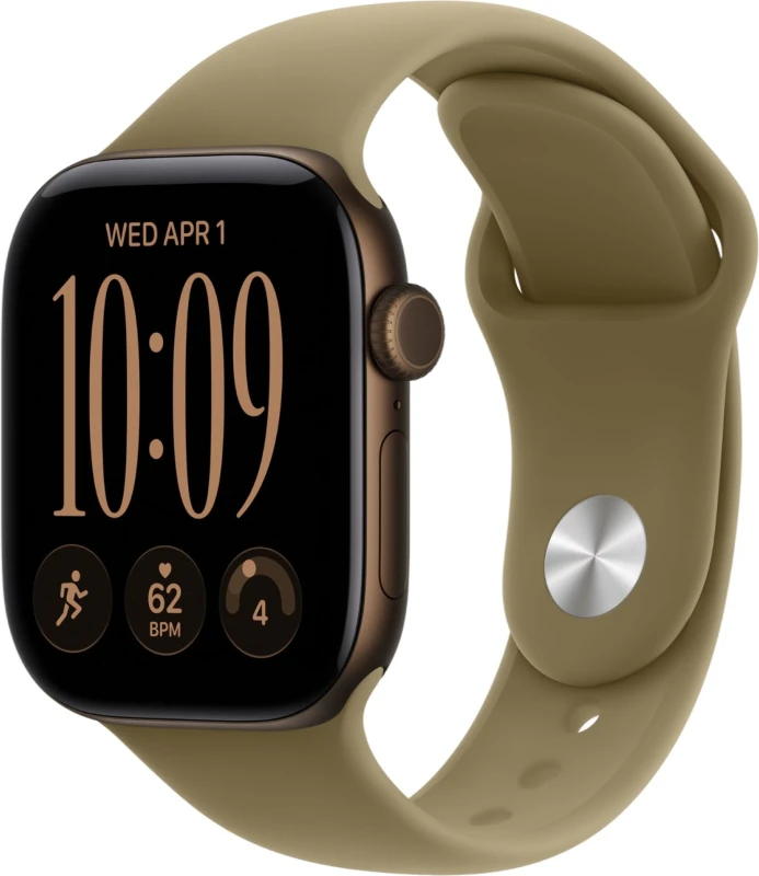 Apple Watch Series 12 42mm Dark Bronze Aluminum Case with Olive Sport Band