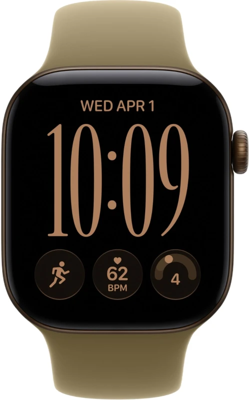 Apple Watch Series 12 42mm Dark Bronze Aluminum Case with Olive Sport Band