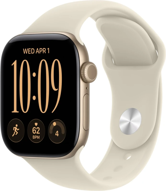 Apple Watch Series 12 42mm Light Gold Aluminum Case with Sand Sport Band