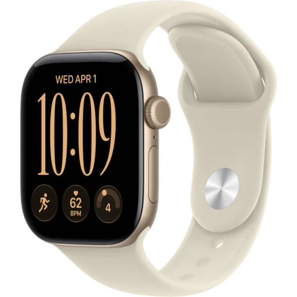 Apple Watch Series 12 46mm Light Gold Aluminum Case with Sand Sport Band