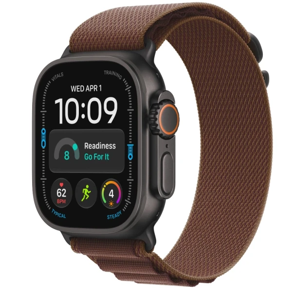 Apple Watch Ultra 4 49mm Black Titanium Burgundy Alpine Loop