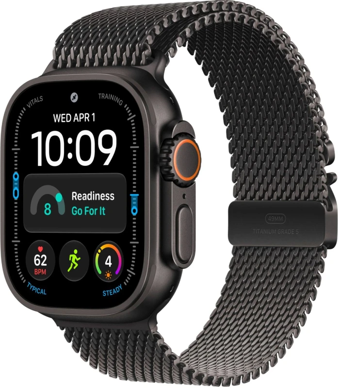 Apple Watch Ultra 4 49mm Black Titanium Milanese Loop
