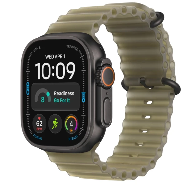 Apple Watch Ultra 4 49mm Black Titanium Translucent Kelp Ocean Band