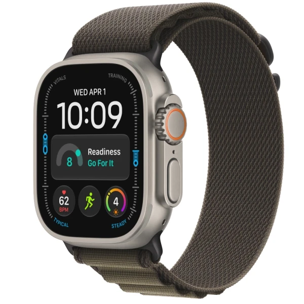 Apple Watch Ultra 4 49mm Natural Titanium Dark Olive Alpine Loop