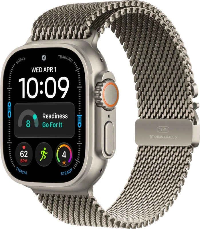 Apple Watch Ultra 4 49mm Natural Titanium Milanese Loop