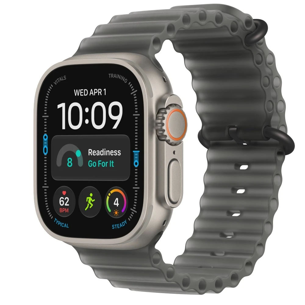 Apple Watch Ultra 4 49mm Natural Titanium Translucent Black Ocean Band