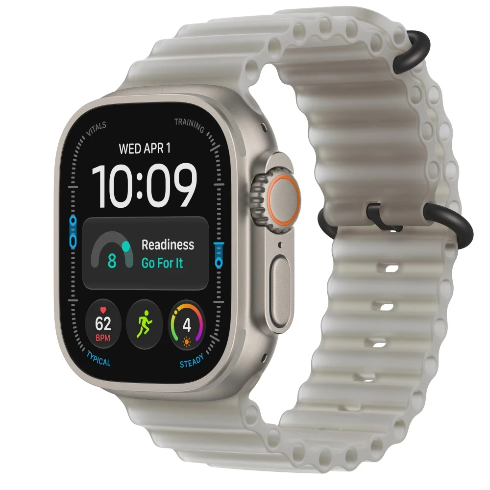 Apple Watch Ultra 4 49mm Natural Titanium Translucent Gray Ocean Band