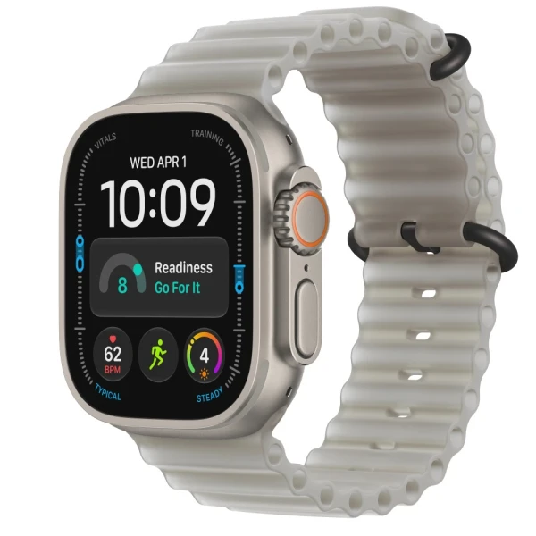 Apple Watch Ultra 4 49mm Natural Titanium Translucent Gray Ocean Band