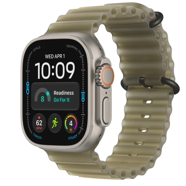 Apple Watch Ultra 4 49mm Natural Titanium Translucent Kelp Ocean Band