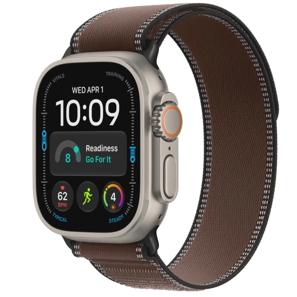 Apple Watch Ultra 4 49mm Natural Titanium Dark Umber Trail Loop