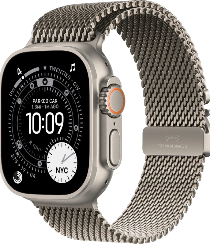 Apple Watch Ultra 3 49mm Natural Titanium Milanese Natural Loop