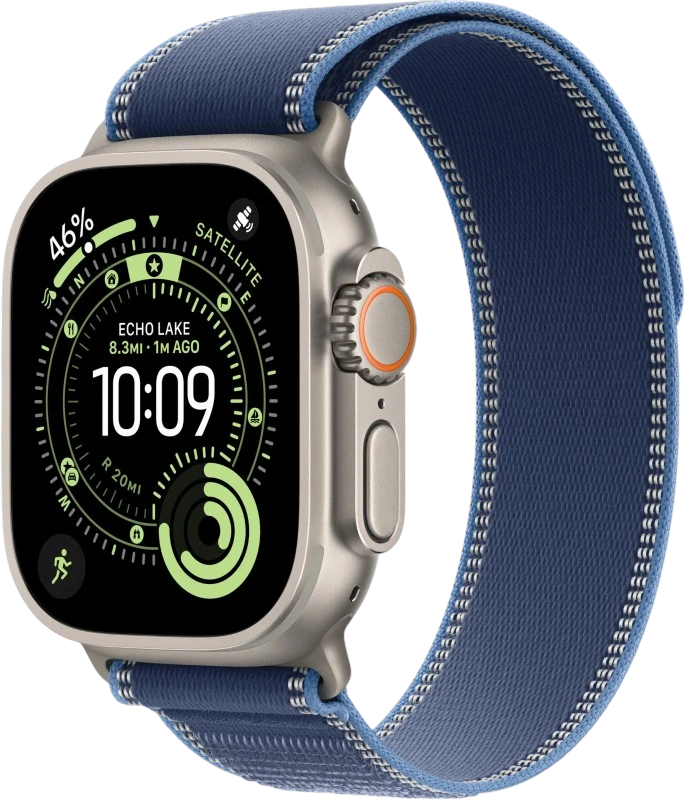 Apple Watch Ultra 3 49mm Natural Titanium Bright Blue Trail Loop