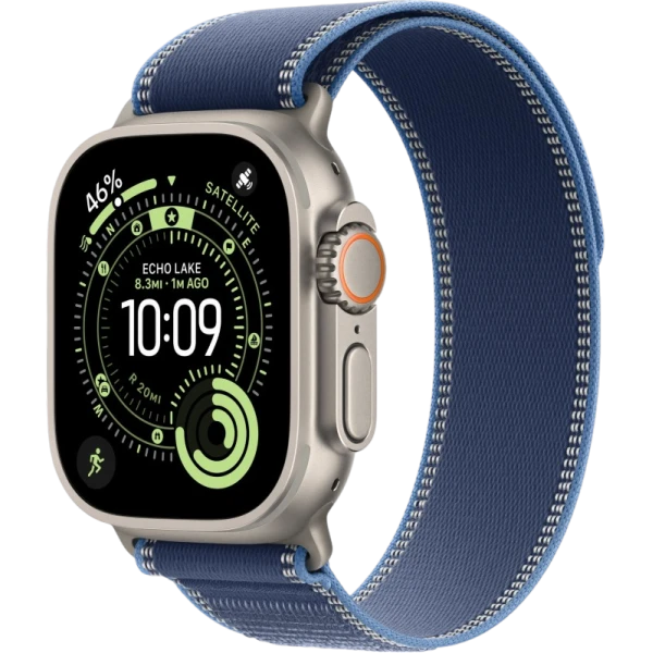 Apple Watch Ultra 3 49mm Natural Titanium Bright Blue Trail Loop