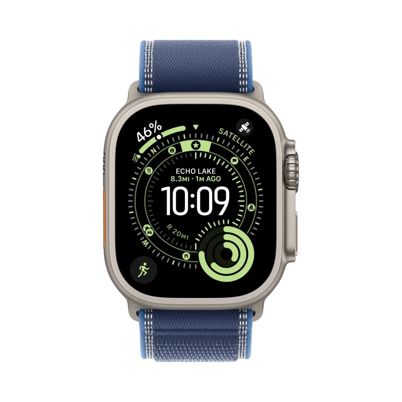 Apple Watch Ultra 3 49mm Natural Titanium Bright Blue Trail Loop