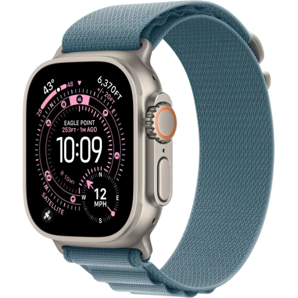 Apple Watch Ultra 3 49mm Natural Titanium Light Blue Alpine Loop