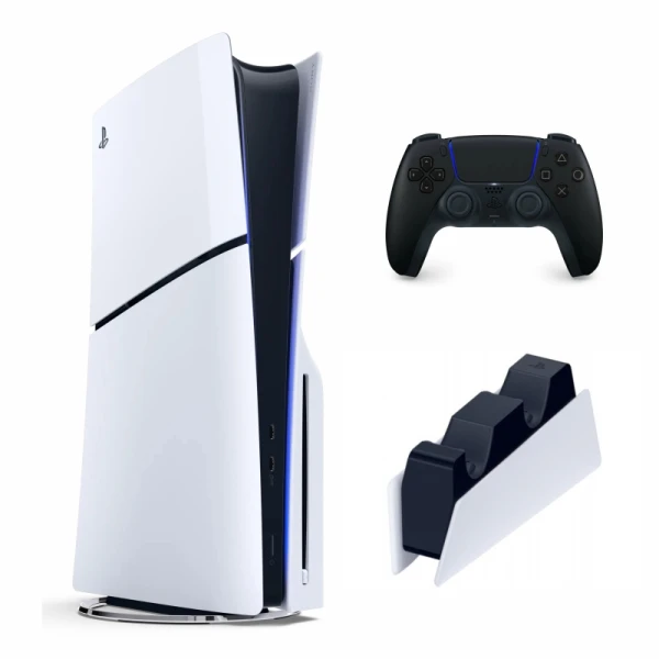 Выгодный комплект: PlayStation 5 slim + зарядная станция DualSense + геймпад