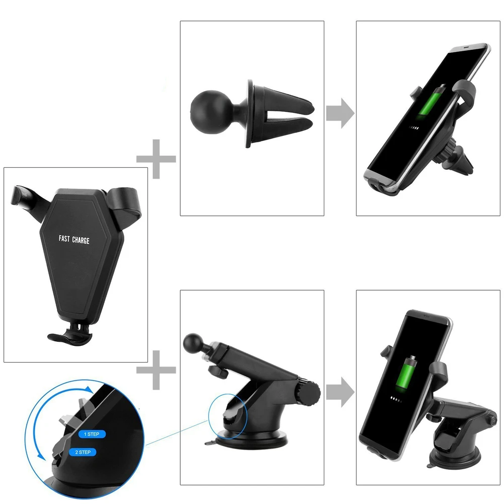 Автомобильный держатель с беcпроводной зарядкой Fast Mobile Charger