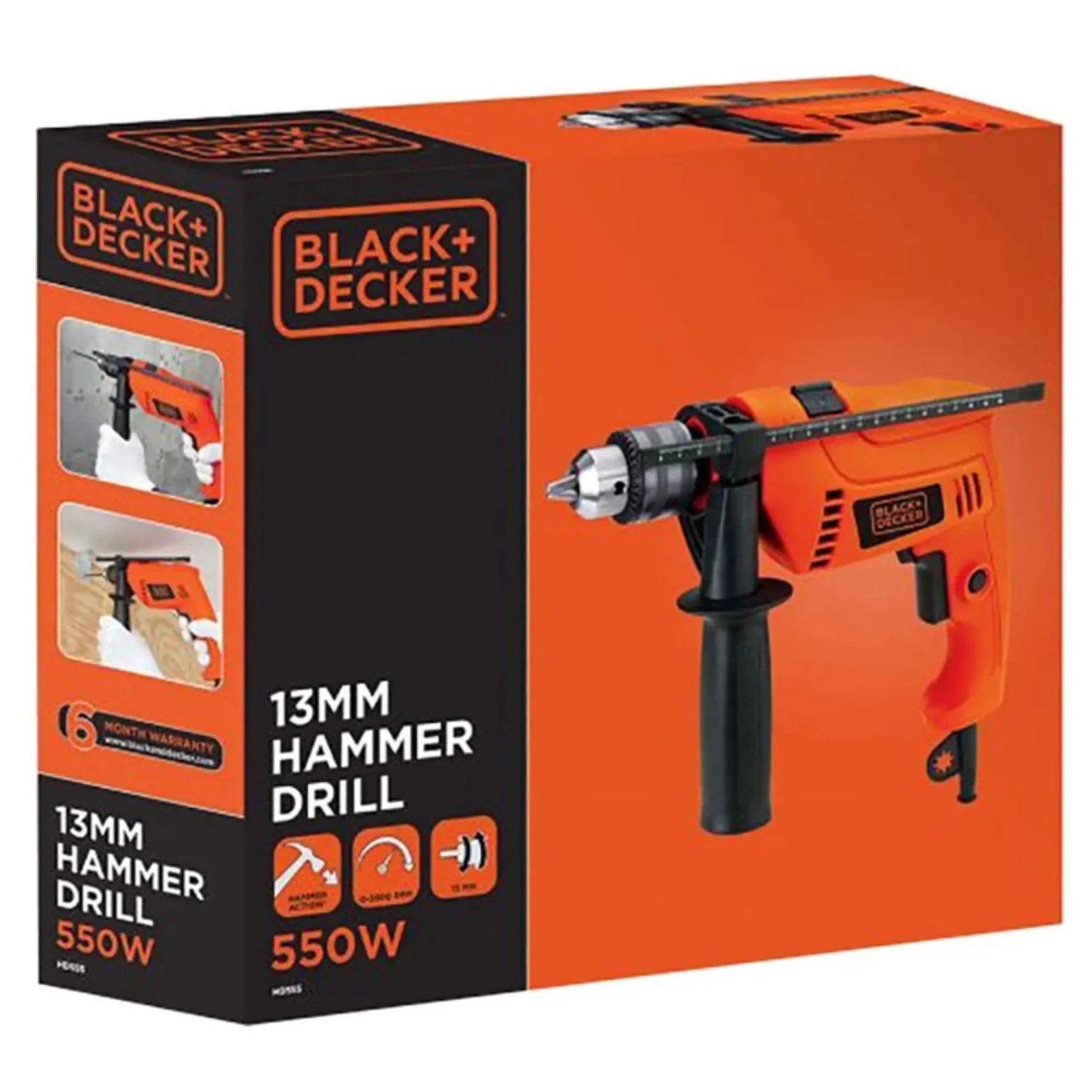 Дрель ударная Black&amp;Decker HD555KMPR