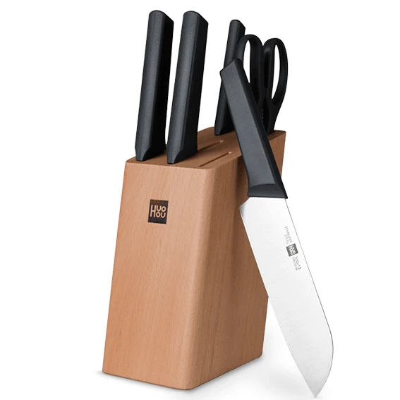 Набор Xiaomi HuoHou Fire Kitchen Steel Knife Set (4 ножа и ножницы с подставкой) HU0057
